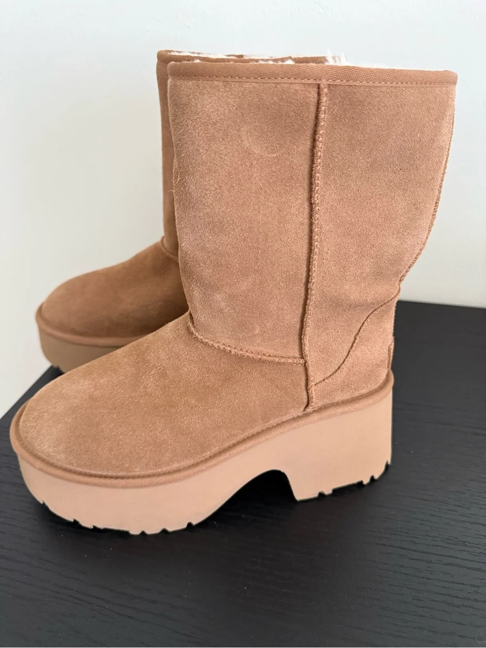 UGG Women's Chunky Platform Suede Boots in Tan